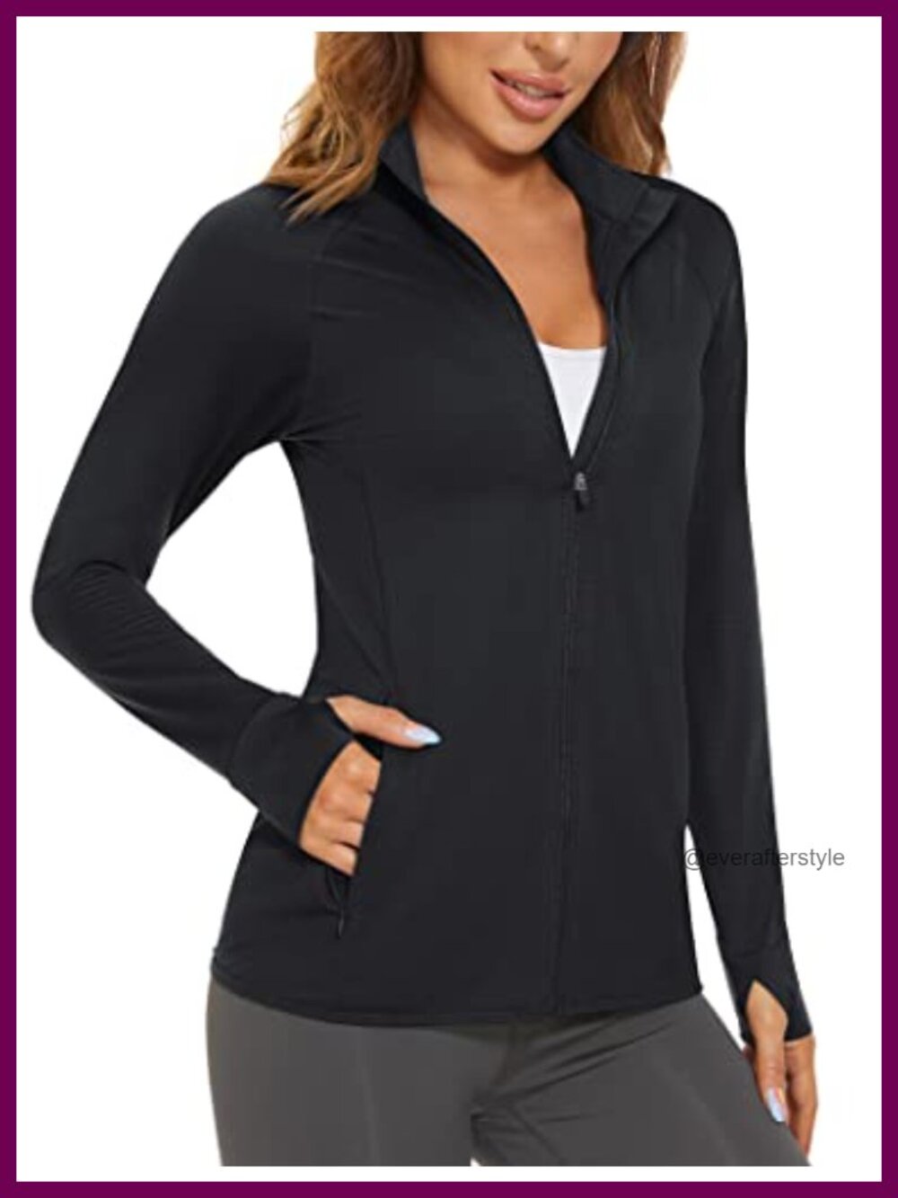 UPF 50+ Lightweight Athletic Full Zip Jacket with Pockets
